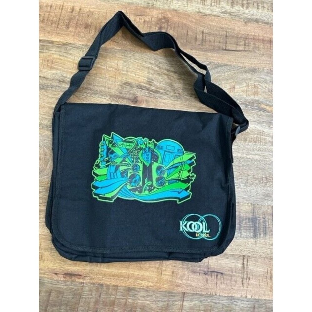 Kool be true promo messenger bag Laptop Blue Green Adjustable Strap Cigarettes